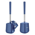 SetSail Toilet Brush and Holder, Self Closing Lid Toilet Bowl Brushes Holder and Extra Long Handle Ventilated Toilet Brush Set for Bathroom Cleaning, Nylon Bristles, 2 Packs-Dark & Blue - color: Dark Blue, size: 2 packs
