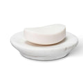 Natural Marble Soap Dish, Round White Jewelry Dish 4.5 Inch, Limestone Shower Soap Holder, Modern Stone Sponge Holder with Beveled Edge, Bar Soap Saver Tray for Bathroom, Kitchen - color: Volakas 4.5-in Circ Beveled