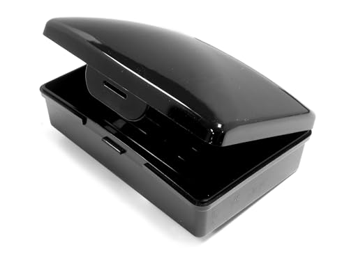American Comb: Soap Box -Black - 1 Ct - Made in The USA - Soapbox with Hinged Lid and Secure Latch - color: Black