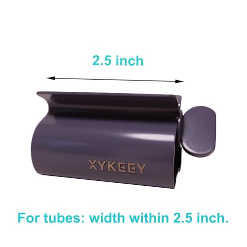 XYKEEY Toothpaste Tube Squeezer - Set of 2 Toothpaste Squeezer Rollers, Metal Toothpaste Tube Wringer Seat Holder Stand (Gray) - color: Gray