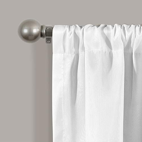 Lush Decor Night Sky Valance Curtain Single, 84"W x 18"L White & Silver - Extra Wide Curtains - Kitchen Curtains Valances For Windows - Bathroom Curtain - color: White & Silver, size: 84"W x 18"L (Pack of 1), style: Valance