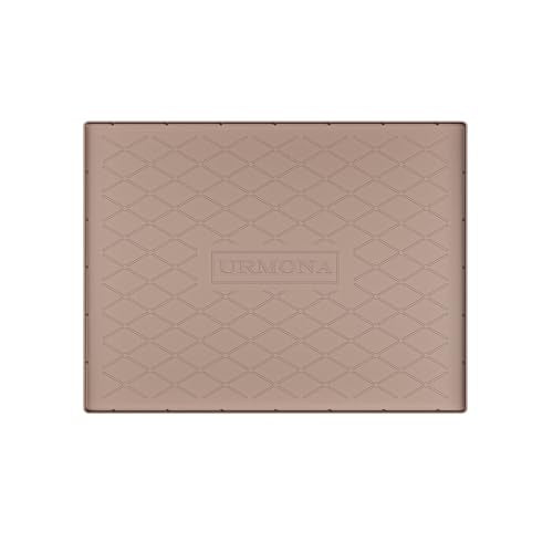 URMONA 28" x 19" Waterproof Silicone Mat in Multiple Sizes & Colors, Under Sink Mat for Kitchen & Bathroom, Pet Food Pad for Dogs & Cats, Kitchen Cabinet Liner, Multi-Purpose for Storage(Khaki) - color: Khaki, size: 19"W x 28"L