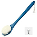 Back Scrubber for Shower, Shower Body Brush for Cleaning with Long Handle for Showering, 17 Inch Back Washer Exfoliator for Shower Men Women with Non-Slip Handle, Adhesive Hook (Navy Blue) - size: Navy Blue - Artificial Bristles