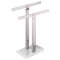 KOKOSIRI Hand Towel Holder Free-Standing Towel Racks with Marble Base for Bathroom Kitchen Vanity, Brushed Stainless Steel 15.7'' Height THS0001-SM-BR - color: Brushed Nickel, size: 2-Bar