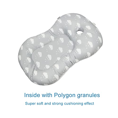 KAKIBLIN Baby Bath Mat, Baby Bath Cushion Soft Anti-Slip Pad 0-6 Month Toddler Pillow (Cloud) - color: Cloud
