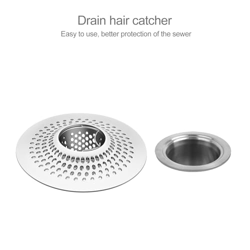 LEKEYE Shower Drain Hair Catcher/Bathroom Drain Cover/Bathtub Drain Strainer/Shower Stall Drain Protector(Pearl Chrome) - color: Pearl Chrome