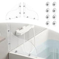 Daily Treasures 2Pcs Removable 9.06"x7.87" Shower Splash Guard with Silicone Sucker, Reusable Splash Guard for Shower, 3MM Thickened Bathtub Splash Guard,Detachable Bathtub Splash Guard for Tub