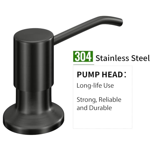 Kitchen Sink Soap Dispenser, Built in SoapDispenser, 47" Extension Tube kit, Counter Lotion Dispenser Pump, No Need More Refills (Black) - color: Black