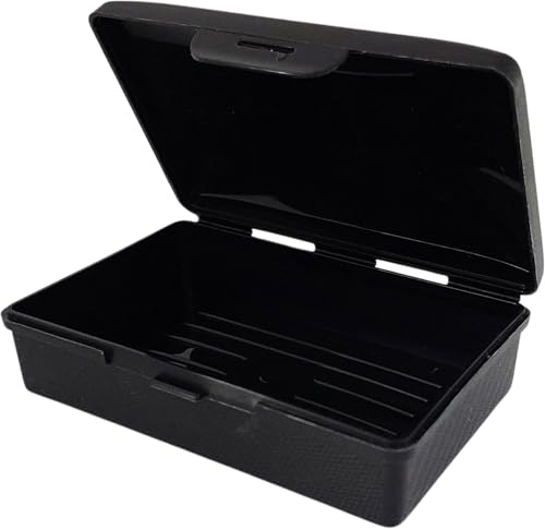 American Comb Black Toothbrush Covers & Soap Box Set - Matching Colors - Tooth Brush Cover Cap, Soap Dish Travel, Soap Dish Holder Travel - Plastic Portable Set with Cover - color: Black