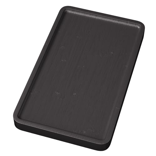 VERTORGAN Bamboo Serving Tray,9.8x5.9 Inch Decorative Trays Platter for Coffee Table,Living Room,Bar,Party,Mini Charcuterie Boards Cheese Board,Home Decor（Black） - color: Black, size: 9.8" x 5.9" x 0.6"