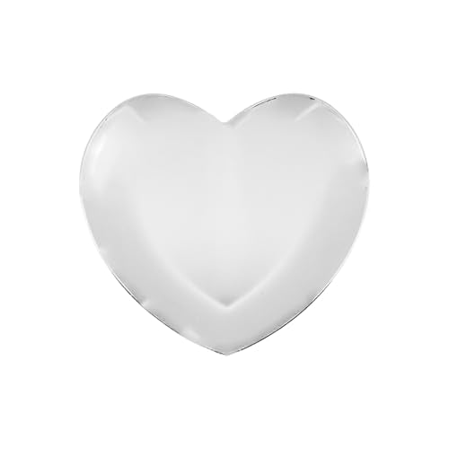 Dnyta 2Pcs Stainless Steel Decorative Tray, Decor Jewelry Dish, Bathroom Decor Makeup Serving Trays for Dresser, Cosmetics Home Decor for Keys Watch Wallet Trinket- Small (Heart shape, Silver) - style: Heart-shaped silver style (2pcs)