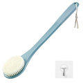 Back Scrubber for Shower, Shower Body Brush for Cleaning with Long Handle for Showering, 17 Inch Back Washer Exfoliator for Shower Men Women with Non-Slip Handle, Adhesive Hook (Blue) - size: Blue - Artificial Bristles