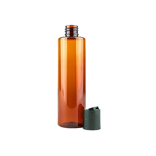 Plastic Amber Bottles (Pack of 12) - 4oz Amber Plastic Bottle with Screw Caps; Used as Reusable Travel Bottle, Shampoo, Lotion, Body Wash Container - size: 4 oz 12 pack
