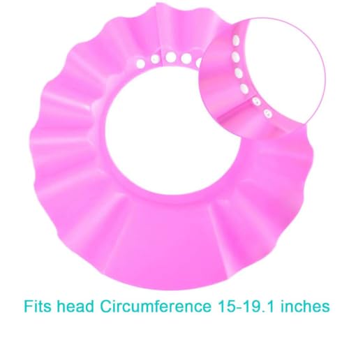 Safe Shampoo Shower Bathing Protection Bath Cap Soft Adjustable Visor Hat for Toddler, Baby, Kids, Children (pink) - color: Pink