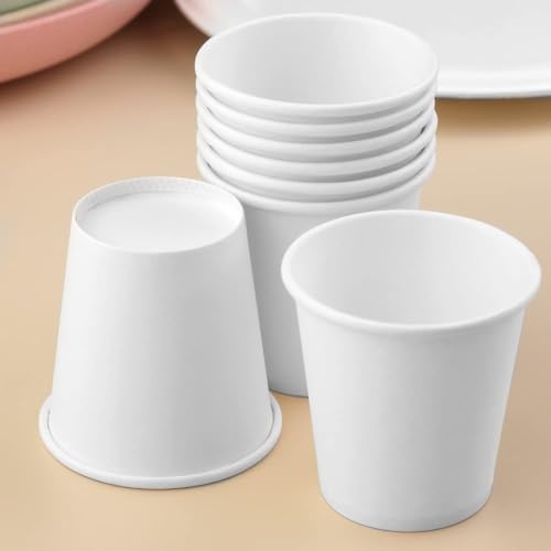 3 oz 50 Pack Disposable Cups, Small Paper Cups Mouthwash Cups, Espresso Disposable Cup for Bathroom, Snack, Espresso, Mouthwash (White) - color: White, size: 50 Count