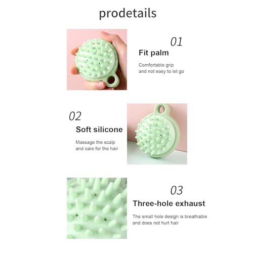 Hair Scalp Massager - Scalp Shampoo Massager | Scalp Massager Brush | Shampoo Brush with Silicone Bristles | Scalp Massager Shampoo Brush | Head Scubber for Wife Women Father Men Husband - color: Green