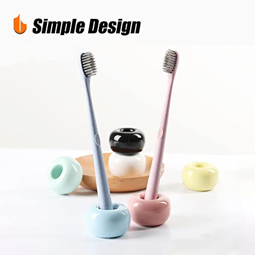 Urbanstrive Sleek Mini Ceramics Toothbrush Holder Stand for Bathroom Vanity Countertops (Red 2-Pack) - color: Red 2-pack