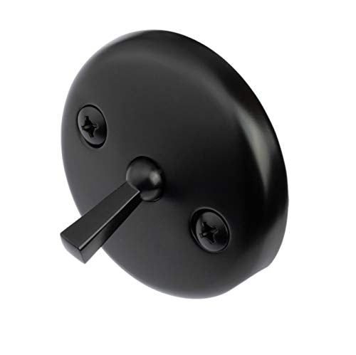 Artiwell Trip Lever Tub Trim Kit Set With Trip Lever Overflow Face Plate, Trip Lever Bathtub Drain with Strainer, Overflow and Matching Screws (MATT BLACK) - color: MATT BLACK