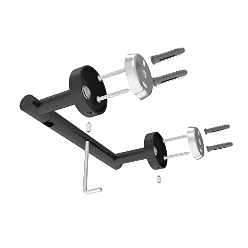 Ruacq Toilet Paper Holder Matte Black Double Post Pivoting Round Tissue Holders Roll Holder Hangers Toilet Paper Holders SUS 304 Stainless Steel Modern Wall Mounted - color: Matte Black, size: Classic