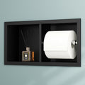 Neodrain Matte Black Dual Roll Recessed Toilet Paper Holder,for Standard/Mega Roll - color: Matte Black