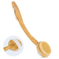 Detachable Dry Brushing Body Brush, Natural Boar Bristle Back Scrubber for Shower for Men and Women with Long Handle for Exfoliation and Lymphatic