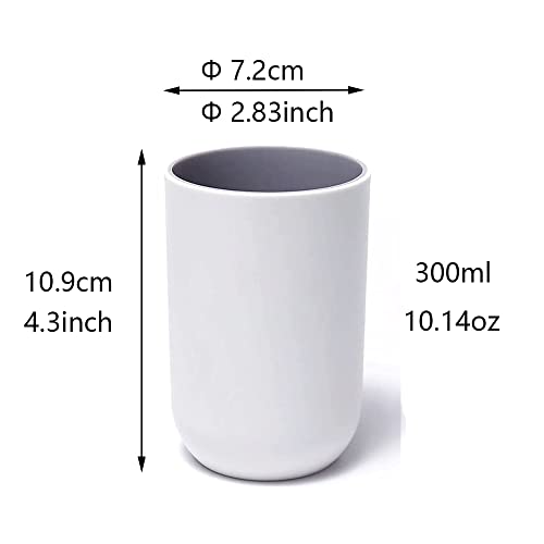 Unbreakable Reusable Drinking Cups Set of 2 Colors, Plastic Toothbrush Cup Tumblers 300 ml/10.5 oz, Dishwasher Safe (Light gray & Light gray) - color: Light gray & Light gray