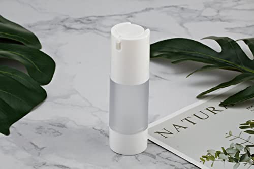 LONGWAY 1 Oz (30ML) Empty Refillable Airless Pump Bottle,Travel Foundation Containers,Airless Cosmetic Pump Bottle for Hand Sanitizer, Toner,Gel,Hair Oil, Lotion and Face Cream (Pack of 6, Frosted) - size: 30 ml