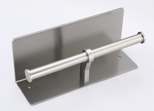 Toilet Paper Holder - Double Rolls Toilet Tissue Holder with Phone Shelf for Bathroom - TP Roll Holder with Wipes Storage, Wall Mounted by Adhesive Tape No Drilling or Screw - Brushed Nickel - color: Brushed Nickel-2 Rolls