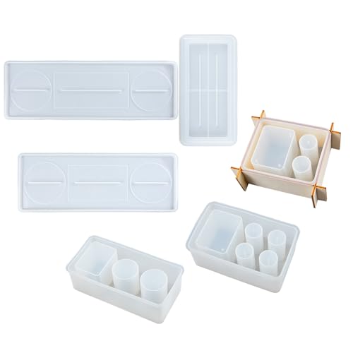 Toothbrush Holder Epoxy Resin Silicone Molds Set 6-Count | Make Bathroom Organizer Trays with Cement, Concrete, Resin or Polymer Clay