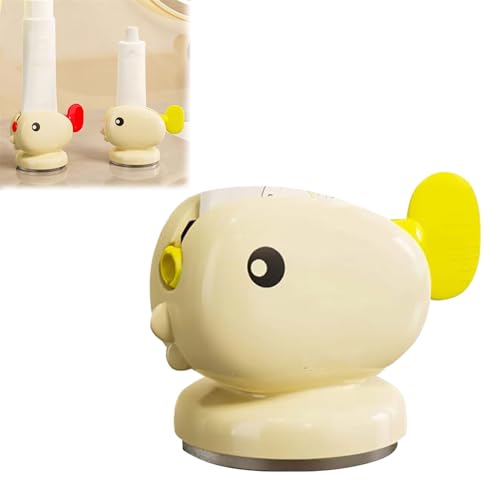 Cute Whale Toothpaste Squeezer,Suction Cup Manual Toothpaste Squeezer,Multifunction Manual Rotate Toothpaste Dispenser Bathroom Accessories Sets Products (Yellow) - color: Yellow