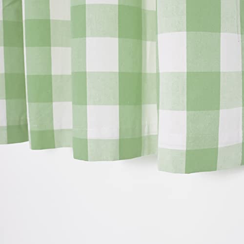 3 Pc Cotton Classic Country Farmhouse Kitchen Window Curtain -Mint Green & White Buffalo Check Tier & Valance Set, 54" x 18" / 27" x 24" - color: Plaids Mint Green&white, size: 27"W x 24"L (Pack of 3)