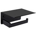 APLusee Toilet Paper Holder with Shelf Matte Black, 304 Stainless Steel Tissue Holder, Wall Mounted - color: Matte Black, size: Single Rod