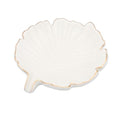 White Leaf Bathroom Soap Dish,Ceramic Soap Dish Holder in Palm Leaf Style,Self Draining Design and Used to Hold Various Small Bathroom and Kitchen Accessories - color: White