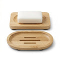 2Pcs Bamboo Soap Dish Wooden Tray Holder for Shower Steamer Bar Soap Dishes Natural Wood Bathroom Kitchen Shampoo Soap Holder 2 Size
