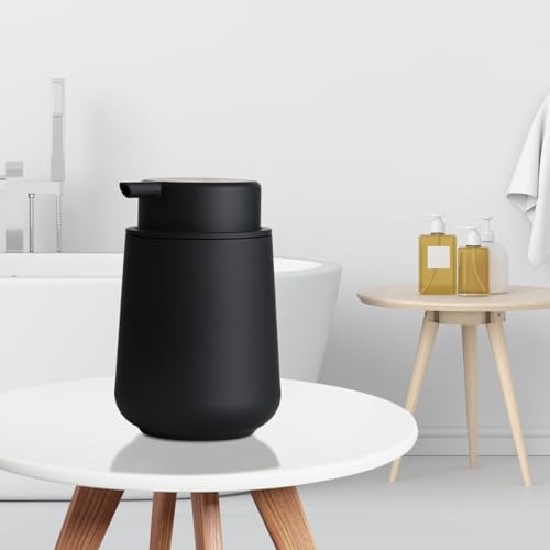 Plastic Soap Dispenser Foaming 11 oz Refillable Foam Bottle for Bathroom & Kitchen Countertops Matte Black