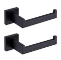 TASTOS Toilet Paper Holder Matte Black, Toilet Tissue Roll Holders Dispenser and Hangers Wall Mounted for Bathroom & Kitchen, Stainless Steel Modern Square Style 2 Pack - color: Matte Black, size: Square (2 pack)