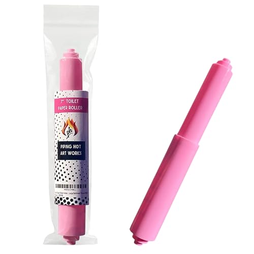 Toilet Paper Roller Holder (7 Inch) Pink - Plastic (Spring Loaded) Replacement Spindle Rod - Roll Extender fits Extra Large Bathroom Tissue Rolls - color: Pink