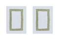 Better Trends 100% Cotton Hotel Collection Bath Mats Set, White & Sage Mats - Tufted, Reversible & Absorbent & Machine Washable 2 Piece Bathroom Rug Set, Shower & Sink Bath Rug - color: White & Sage, size: 2 Piece Set (17" x 24" | 17" x 24")