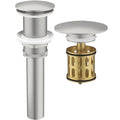 Bathroom Pop up Drain Without Overflow, Anti-Clogging Vessel Sink Drain Strainer, Pop Up Drain with Detachable Basket, Hair Catcher Bathroom Sink Drain Stopper(Brushed Nickel, No Overflow) - color: Brushed Nickel, size: No Overflow