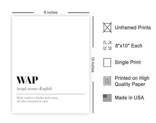 Poster Master Dictionary Art Poster - Definition of WAP Print - Typography Minimal Art - Gift for Him & Her - Funny Wall Decor for Dorm, Office, Bedroom or Living Room - 8x10 UNFRAMED Wall Art - color: Style07, size: 8"L x 10"W