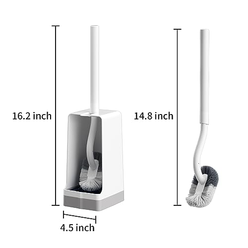 Marbarsse Bathroom Toilet Bowl Brush and Holder, Curved Design Dismount Toilet Brush for Deep Cleaning Under Rim, Best Toilet Brush Set, CompactToilet BowlCleaner Brush for Bathroom, 1 Pack - color: 1 Pack - Dismount