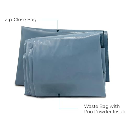 Cleanwaste Original WAG Bag Portable Toilet (12 Pack) - Go Anywhere Kit For Camping, Boating, Travel - NASA Gelling Powder for Poop/Pee