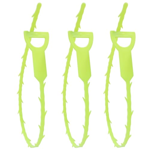 3 Pack 20 Inch Drain Clog Remover Snakes Green | Hair Cleaning Tool Effective Drain Snake Auger Tool for Sink, Shower, Bathtub, and Toilet - color: Green