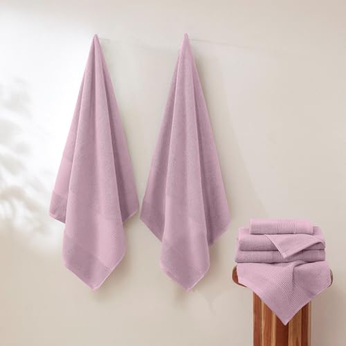 Modern Threads Air Cloud 18-Piece Towel Set - 100% Zero-Twist Cotton, 500 GSM, Quick Dry & Plush, Pink - color: Pink, size: 18 Pcs Towel Set