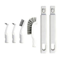Hard Bristle Crevice Cleaning Brush Set with 4Pcs Brush Heads & 2Pcs Handles, Multifunctional Grout Brush Tools for Kitchen, Bathroom, Sink, Corner, Mug, Blender, and Hard-to-Reach Areas - style: 6-Pieces Kit