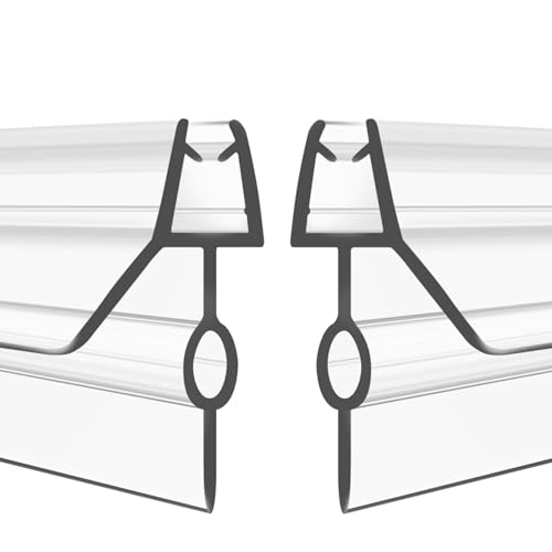 2-Pack Frameless Shower Door Bottom Seal (3/8'' X 39'') Clear Glass Shower Door Seal Strip Shower Door Sweep can Covers up to 20mm Gap - Stop Leaks - size: Standard - 3/8 inch (10mm) - 20mm Gap