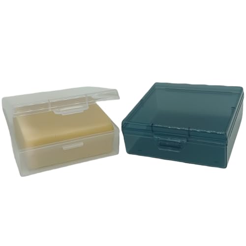 Bathroom Soap Dishes for Dr. Squatch Soap, Square Travel Soap Container with Lid, Portable Bar Soap Holder for Shower Soap Dish Box for Traveling Camping Outdoor Elimeta (Clear and Blue) - color: Blue Clear