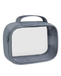 Moyad TSA Approved Toiletry Bag Clear Quart Size Travel Bags Makeup Bag | Large Opening, for Men and Women, Carry on Airline Compliant, Transparent Liquids Pouch, Grey - color: Grey, size: 1 Pack, Handle