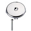 Universal One Hole Overflow Faceplate Tub Drain Trim Kit, 3-1/8" Plated Chrome Single Hole Bathtub Drain Plate Standard Bathtub Stopper Conversion Kit Assembly Easy Installation Bathtub Replace Repair - color: Silver