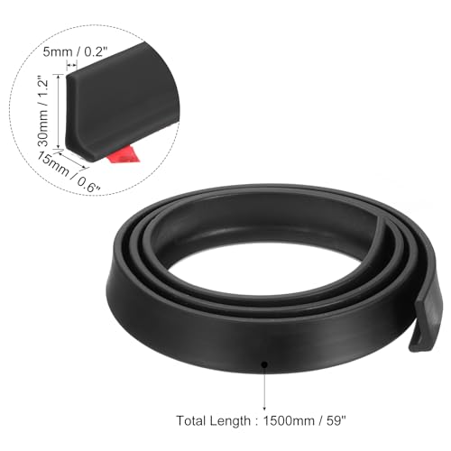 uxcell 59 Inch Collapsible Shower Barrier Stopper Water Splash Guard Blocker 59"Lx0.6"Wx1.2"H for Bathroom Kitchen Wet and Dry Separation, Black - color: Black, size: 59"Lx0.6"Wx1.2"H
